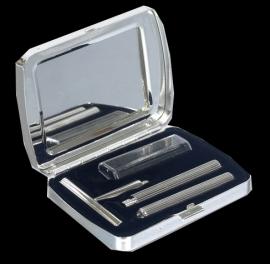 SILVER PLATED SHAVING KIT